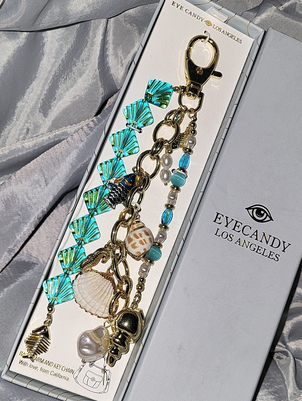 Eye Candy Sea Ocean Fish Turquoise Shell Keychain Bag Charm  Ta Th